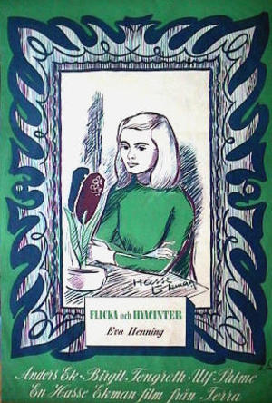 Flicka och hyacinter poster